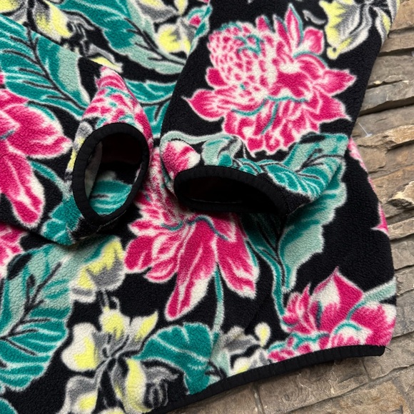 Patagonia Synchilla Manoa Floral Fleece Pullover Jacket Women Large T Snap Rare - Picture 4 of 9